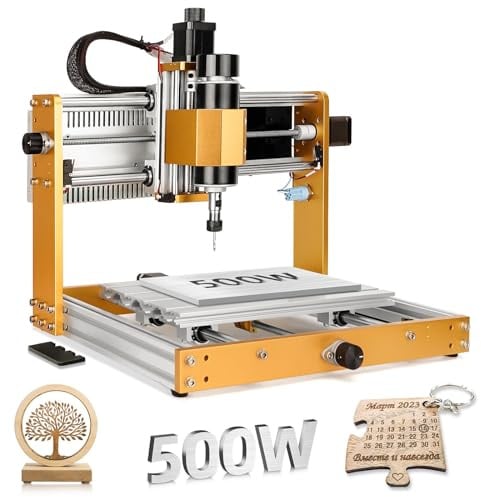 Annoytools CNC Fraiseuse All-Metal CNC 3018 PRO MAX avec Broche de 500 W, Interrupteurs de Fin de Course et Arrêt d'urgence, 300 x 180 x 80 mm Zone de Travail pour Bois, Acrylique, Métal Mou