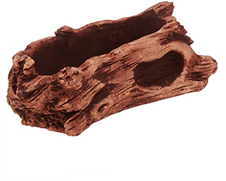 BESPORTBLE Kreativer Zement-blumentopf im Retro Holzstumpf-Design Langlebig und Auslaufsicher für Sukkulenten Dekoration für Zuhause oder Büro Braun