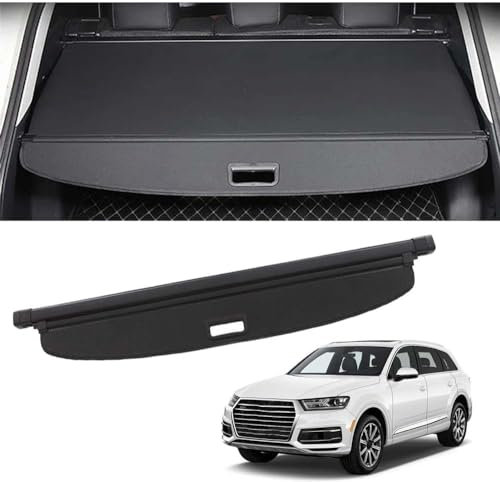 LXBSXY Auto Einziehbare Hintere Kofferraum Hutablage für Audi Q7 (Typ 4M) SUV 2016, Laderaumabdeckung Schutz Abdeckung Cargo Cover Kofferraumabdeckung Ausziehbar Rollo Zubehör