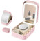mumisuto Beauty Case da Viaggio Donna, Porta Trucchi da Viaggio con Specchio Cosmetico a 3 Colori LED, Porta Trucchi Organizer Portatile con Scomparto, per Pennelli da Trucco, Rossetto, Rosa