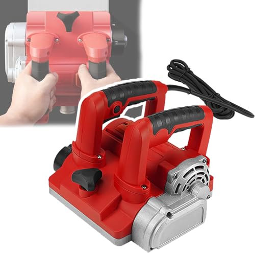1600W Handheld Electric Planer, 1-4mm Depth Adjustment, Lock Switch+ Dust Removal Device, Depth Adjustment Button, for Removing Old Wallpaper, Cement,A