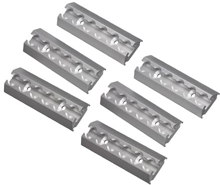 FTsolid 6X 15cm Alu Airlineschiene Zurrschiene mit Bohrungen Ladungssicherung Aluminium (Silber, eckig)