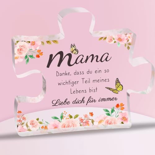 Keepelgant Puzzleornament, Acryl, 13 cm x 13 cm, Schreibtisch, Sentimental, Geschenk für Mama, Valentinstag, Geburtstag, Muttertag, Frauentag