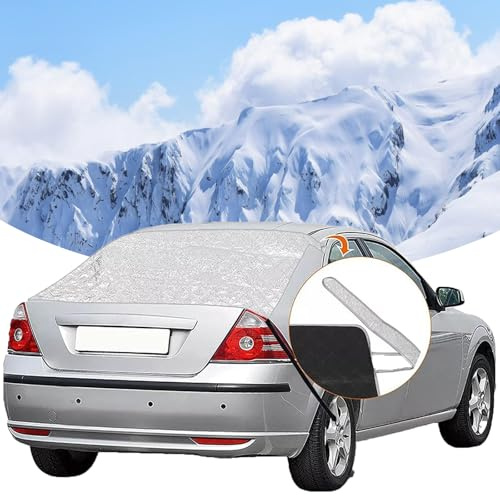 VADO VLTRA Auto-Windschutzscheiben-Abdeckung, 140 x 80 cm, Schneeschutzfolie, Eisschutzfolien, Schneeschutz, Windschutzscheibe, Sonnenschutz mit 2 elastischen Haken, 4 Magneten