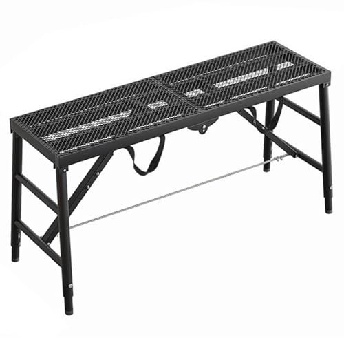 ZHONGXIN.HUIYIN Portable Scaffolding Platform Heavy Steel Step Ladder, Height Adjustable Work Platform Ladder, Folding Drywall Painting Stool Ladder, Construction Steel Ladder Non-Slip WorkBench
