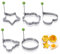 5 Stücke Egg Ring Formen für das Kochen, Edelstahl Spiegelei Schimmel für die Pfanne Kreative OmelettForm,Blumenform,Herzform, Sternform, Mickey-Form,Runde Form