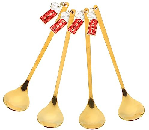 OKUMEYR 4stücke Teiliges Edelstahl Küchenlöffel Mit Elegantem Design Langlebig Und Pflegeleicht Zum Kaffeerühren Dessert Eisservice Komfortabler Griff Für Einfache Handhabung Im Alltag