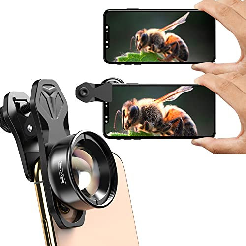 FUNKS Makro-Objektiv für iPhone 10X, 100 mm, Smartphone-Clip, Fotografie-Objektiv 11, 12, 13, 14, 15 Pro Max Plus Mini