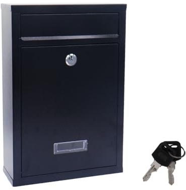 Wall Mounted Letter Box, Modern Mailbox for Home or Office, Secure Post Box with Lock & 2 Keys, Weather-Resistant, Easy Installation, Space-Saving Design, Durable & Stylish Solution for Mail Security
