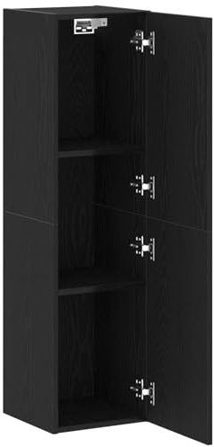 vidaXL TV-Schrank Schwarz Eiche 30,5x30x110 cm Holzwerkstoff
