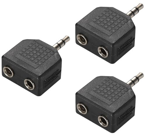 Greluma 3 Piezas Divisor en Y para Auriculares de 3 Polos y 3,5 mm, convertidor Adaptador de Audio de 1 Macho a 2 Hembra de 1/8