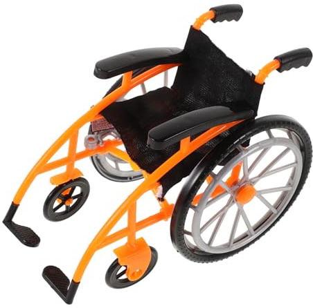 HEALSOPTHY Miniaturrollstuhl Und Gehstock Faltbarer Puppenrollstuhl Aus Robustem Material Geeignet Für Junge Mädchen Zum Rollenspiel Und Verstehen Von Mobilitätshilfen