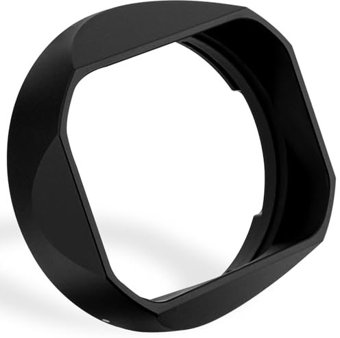 Haoge Quadratische Objektivblende aus Metall für Voigtlander 35 mm F2 35 mm F1.5 28 mm F2.0 Typ I & II ULTRON Aspherical Vintage Line VM Mount Objektiv LH-VM13P-NB ersetzt LH-12 LH-4N