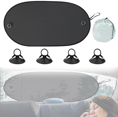 100x50 cm Parasole Auto Per Lunotto Posteriore,Parasole Auto Bambini, Aletta Parasole Pieghevole Per Lunotto Auto Con Ventose e borsa di stoccaggio,Visiera per Lunotto Posteriore in Rete,Protezione UV
