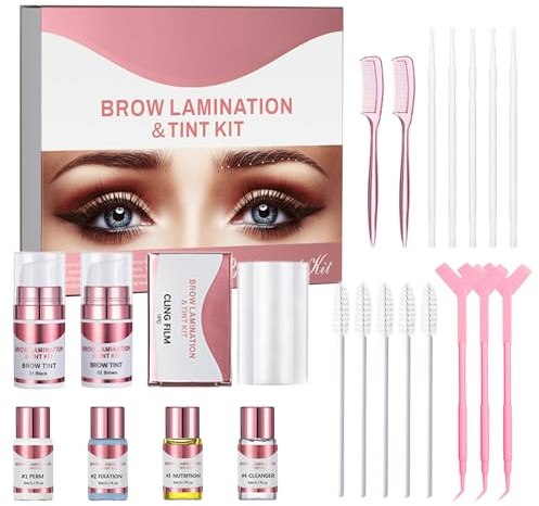 Eyebrow Lifting & Färben Set, 2-In-1 Brow Lifting Set mit Schwarz Braun Zwei Farben, Lang Anhaltender Brow Lift Effekt für Vollere, Dichtere Augenbrauen, Komplettes Brow Lamination Kit