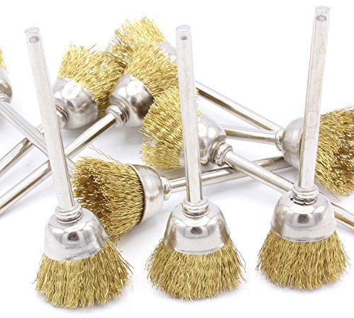 10x Rundbürsten Messing Topfbürste 15mm für Dremel Proxxon Mini Schleifer Multifunktionswerkzeug