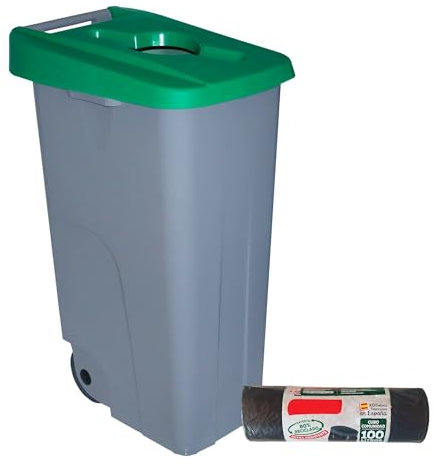 Poubelle à Roulettes Denox 85 L 42 x 57 x 76 cm Vert