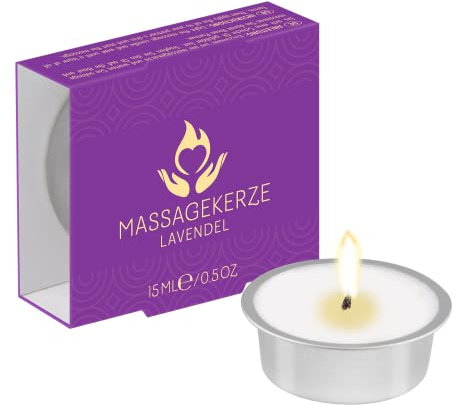 EIS Massagekerze mit Lavendelduft | Entspannende Aromatherapie | Geschenk für den Partner | Für sinnliche Massagen | Natürliche Inhaltsstoffe | 15 ml
