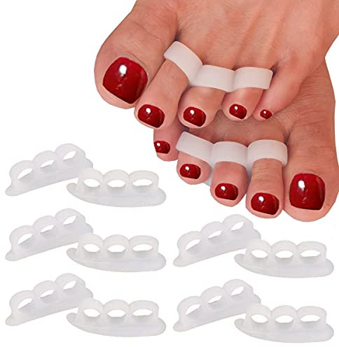 Mcvcoyh10 Pcs Gel Hammer Toe Crests Pads Silicone Toe Straightener Cushion Support Pain Relief for Hammer Toe, Overlapping Toes, Curled Toe-3 Loops