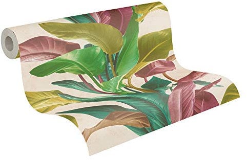 Papier Peint Fleuri Metropolitan Stories 2 A.S. Création Antonio - Barcelona Papier peint intissé 10.05 m x 0.53 m Multicolore Crème Fabriqué en Allemagne 378621 37862-1