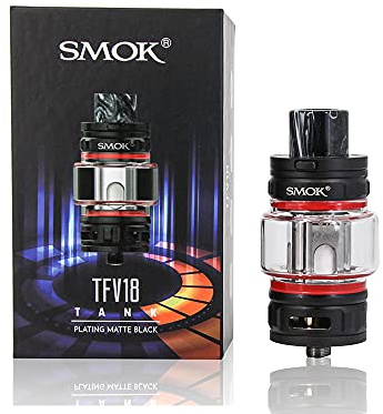 TFV18 Tank 7.5ML Atomizador de cigarrillo electrónico Fit TFV18 Mesh Dual Mesh RBA Coil Vaporizador para Morph 2 MOD Vaping (Negro)