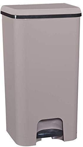 COM-FORT HOUSE | Cubo de Basura con Pedal | Capacidad de 37 litros | Cubo Reciclaje | Color Marrón | Cubo de Basura Orgánico Cocina | 1 unidad | Piezas Extraíbles | Limpieza Fácil |