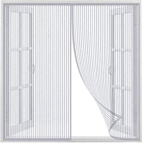 Domiss Moustiquaire pour Fenêtre 200x200cm, sans Percer Magnétique Fermeture Automatique Rideau Porte, Anti Mouche Bande Adhésive, pour Porte Balcon Porte Patio Porte Patio