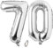 Jrzyhi Ballons Zahlen Luftballon 70.Geburtstag Silber Riesen Folienballon Zahl 70 Helium Nummer Große XXLNummer 70.Happy Birthday 70Jahre Riesenzahl Ballons für Geburtstag, Hochzeit Party Deko 32zoll