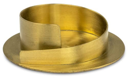 WikaKerzen Kerzenleuchter für Kerzen - Kerzenständer aus Gold & Silber gebürstetem Messing - Kerzenhalter für Hochzeits-, Kommunions- & Taufkerzen (Ø 6cm, Gold)