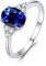 925 Sterling Silber Saphir Ringe für Damen, September Geburtsstein Ringe Blau Ring Verlobungsring Hochzeitsring für Frauen Mädchen Größe 18