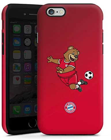 DeinDesign Panzer Handyhülle kompatibel mit Apple iPhone 6 robuste Outdoor Hülle Schutzhülle glänzend FC Bayern München FCB Maskottchen