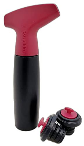Tupperware Ustensile de cuisine Pompe à vin + 2 bouchons Bleu foncé Bleu Rouge Pompe à vide Bouteille de vin
