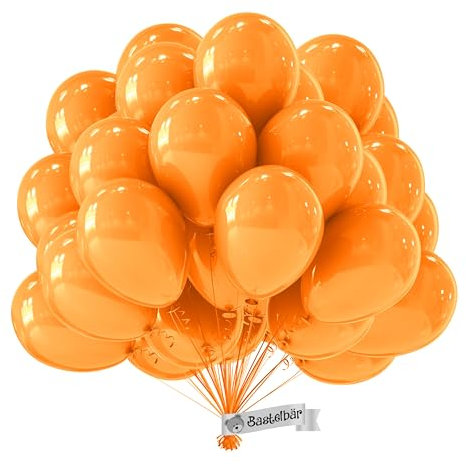 BIO Luftballons Orange [50 Stück] • MADE IN EU • Zertifiziert nachhaltige Ballons • 100% Naturlatex •Klimaneutral hergestellt •Ø34cm Helium Luftballons Orange• Luftballon Orange Luftballons Geburtstag