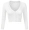 Aottori Bolero Damen Festlich Kurz Strickjacke Elegant Langarm Open Front Cropped Cardigan Schulterjacke Bolerojacke Strick Jäckchen für Mädchen Kleider A-Weiß L