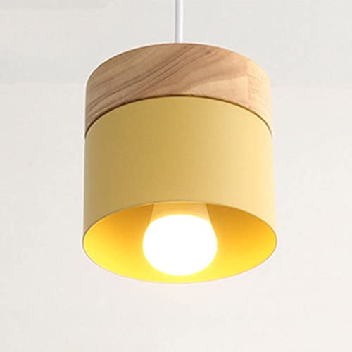 Mengjay Moderne Pendelleuchte E27 Industrial Vintage Pendelleuchte Deckenleuchte Hängeleuchte Kronleuchter,Metall Lampenschirm und Ideal für Esszimmer, Wohnzimmer, Restaurant (Gelb)