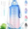 Botella Agua 2l, Botella De Agua Deportiva Sin Bpa, Botella Agua Grande a Prueba De Fugas, Botella Motivacional Con Marcas De Tiempo Para Deportes, Fitness, Senderismo