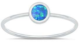 Sterling Silber 925 Blau Opal Opal Ring 55