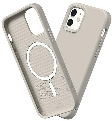 RHINOSHIELD SolidSuit Case Compatible with Magsafe for [iPhone 12 mini] | Shock Absorbent Slim Design Protective Cover with Premium Matte Finish 3.5M / 11ft Drop Protection - Shell Beige