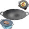 Ericetion Koreanischer BBQ-Grill, antihaftbeschichtete rauchfreie runde Grillpfanne mit Maifan-Stein-Beschichtung, Grillplatte für Camping, Backen
