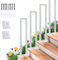 Ringhiera per Scale Interne, Parapetto Scala Interna, Corrimano per Scale forma di U, Ringhiera in ferro per Ville, Balconi, Corridoi Corrimano Ferro Battuto (Bianco, 45cm)