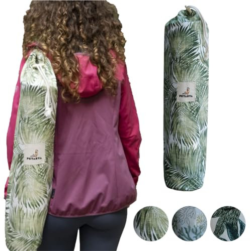 PETARYA Tragetasche für Fitness Yogamatte, Yogamatte Tasche Pilates Fitness Gymnastikmatten Tasche, wasserdichte Mattentasche, Standardgröße kompatibel mit Allen Matten 75x20cm Tropical Color