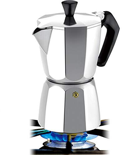 OQHAIR Moka Caffettiera Moka Caffettiera per Uso Domestico Utensili per Moka Caffettiera per caffè Espresso Piano Cottura Caffettiere (Colore : Green, Dimensioni : 3 Cup) (Silver 9 Cup)