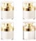 CHGCRAFT 4pcs Gold Airless Pump Jars Moisturizer Pump Dispenser Lotion Cosmetic Travel Containers Vacuum Press Container, 50ml