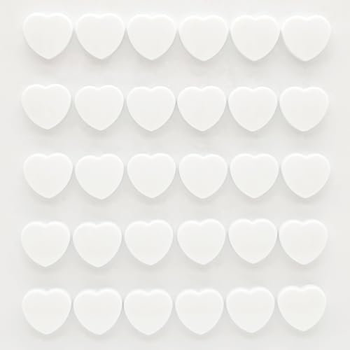 PYJLBX Fridge Magnets - Strong, Mini, Heavy Duty, 30 Pcs Whiteboard Magnets for Adults, Cute Magnets for Whiteboard, Fridge, Crafts Notice Board (White, Heart)