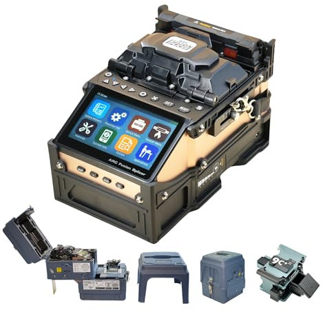 ALLGRIIT 2024 Nuovo modello SD-9 Giuntatrice a Fusione con OPM e VFL giunzione rapida 5s e riscaldamento 11s, kit Saldatrice Fibra Ottica Allineamento del nucleo 6 motori con batteria da 7200mAh