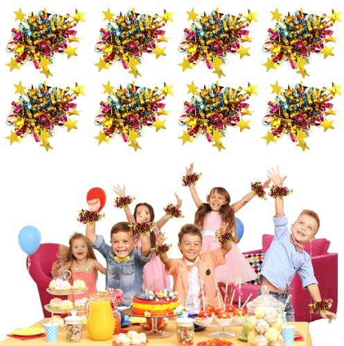 SAFIGLE Cheerleader-Pompoms-Armbänder: 14 Stück Flauschige Cheerleader-Pompom-Ringe – Pompons Für Kinder Sportmannschaft Party Tanz Für Auftritte