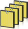 Vital 100S Pet Care Replacement Filter for LEVOIT Vital 100S and Vital 100S-P Air Purifier, H13 True HEPA and High-Efficiency Activated Carbon Filter, Vital 100S-RF-PA, 4 Pack, Yellow