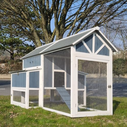 Animal Valley Poulailler Deluxe Bleu Toit Shingle Gris 10 à 12 Poules