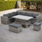 Rattan park Rattan Garden Furniture 9 seater Modular Corner Sofa Set (Medium Grey)