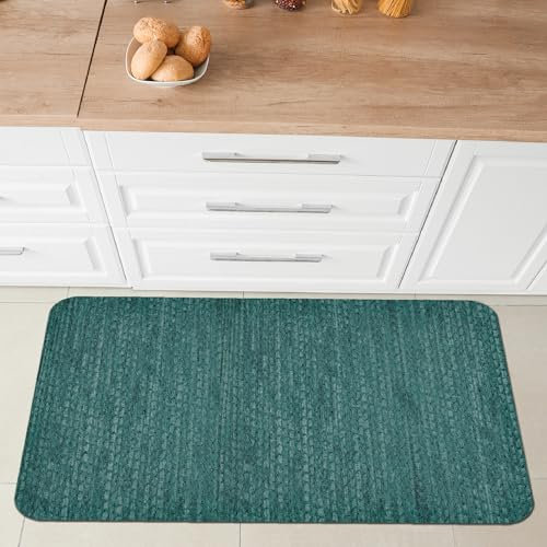 Comart - Tappeto Cucina Nancy - Antiscivolo - Lavabile in Lavatrice - Moderna Passatoia in Ciniglia - Runner per Corridoio e Cucina - Morbido e Resistente - Made in Italy - Giada - 50x75 cm